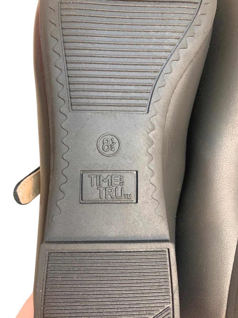 Black Faux Leather Mary Jane Ballet Flats Adjustable Strap Minimalist Preppy 8.5 - Picture 8 of 10